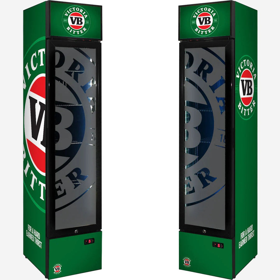 Victoria Bitter Branded Skinny Upright Bar Fridge 2 Yrs Parts/Labour