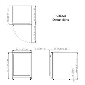 Stainless Steel Under Bench Dual Zone Glass Door Wine Fridge 152 Litre - Model KB50DX-SS 5-Year Warranty (+199) / Right Hand Hinge