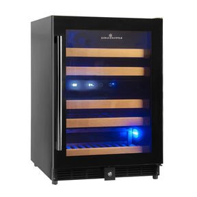 Stainless Steel Under Bench Dual Zone Glass Door Wine Fridge 152 Litre - Model KB50DX-SS 5-Year Warranty (+199) / Right Hand Hinge