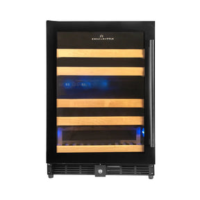 Stainless Steel Under Bench Dual Zone Glass Door Wine Fridge 152 Litre - Model KB50DX-SS 5-Year Warranty (+199) / Right Hand Hinge