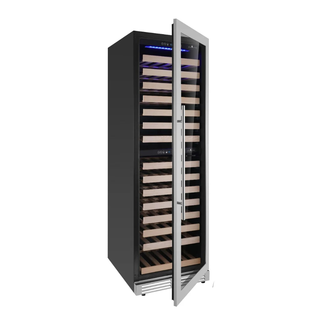 1800mm Height Upright Low-E Glass Door Dual Zone Wine Fridge