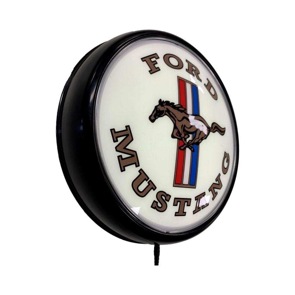 Ford Mustang Pony Badge Bar Lighting Wall Sign Light Button Black