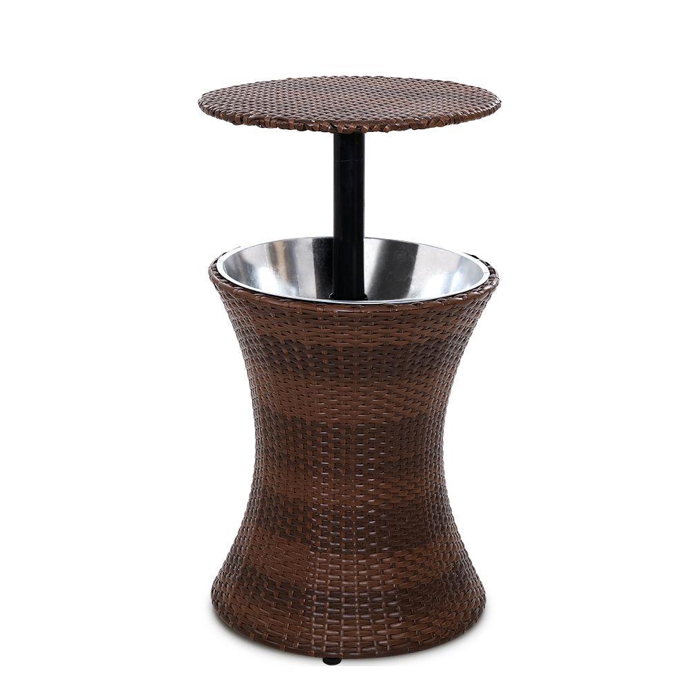 Gardeon Outdoor Bar Table Patio Pool Cooler Ice Bucket Wicker Coffee Picnic Party