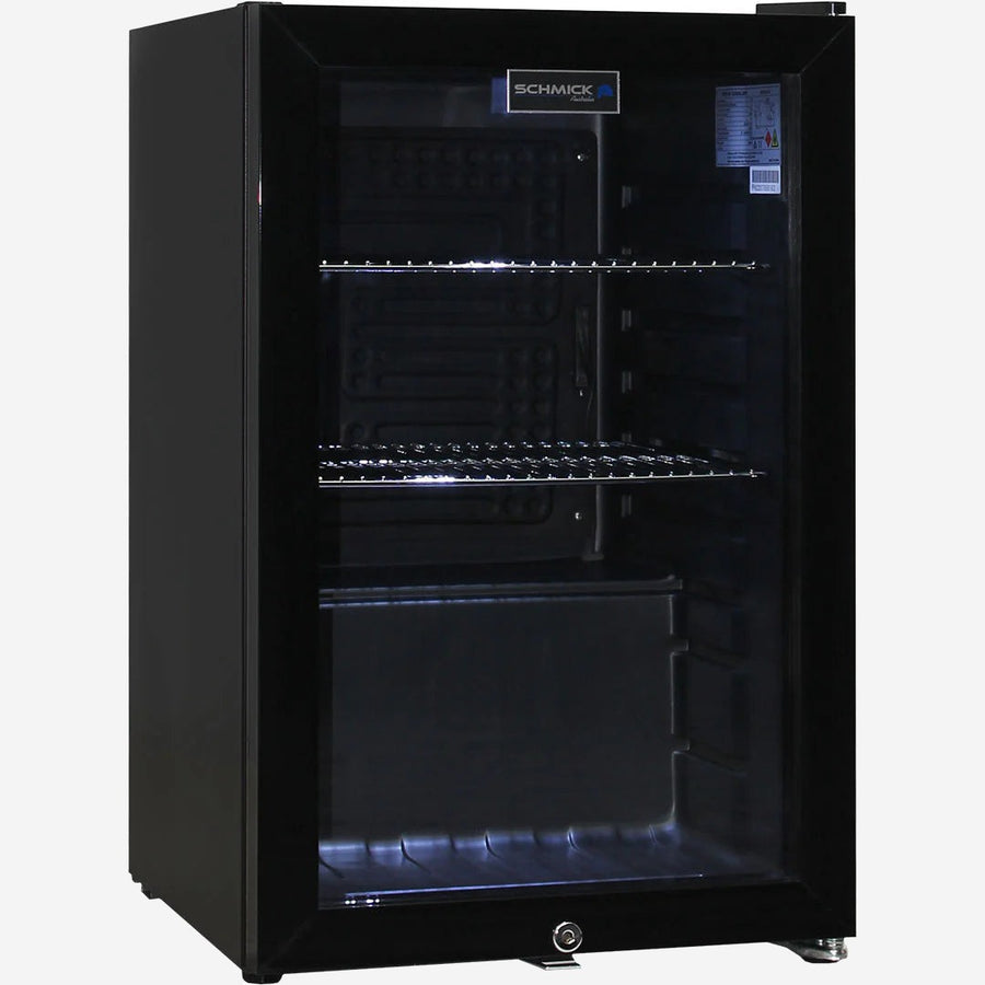 Schmick Black Tropical Double Glazed Glass Door Bar Fridge