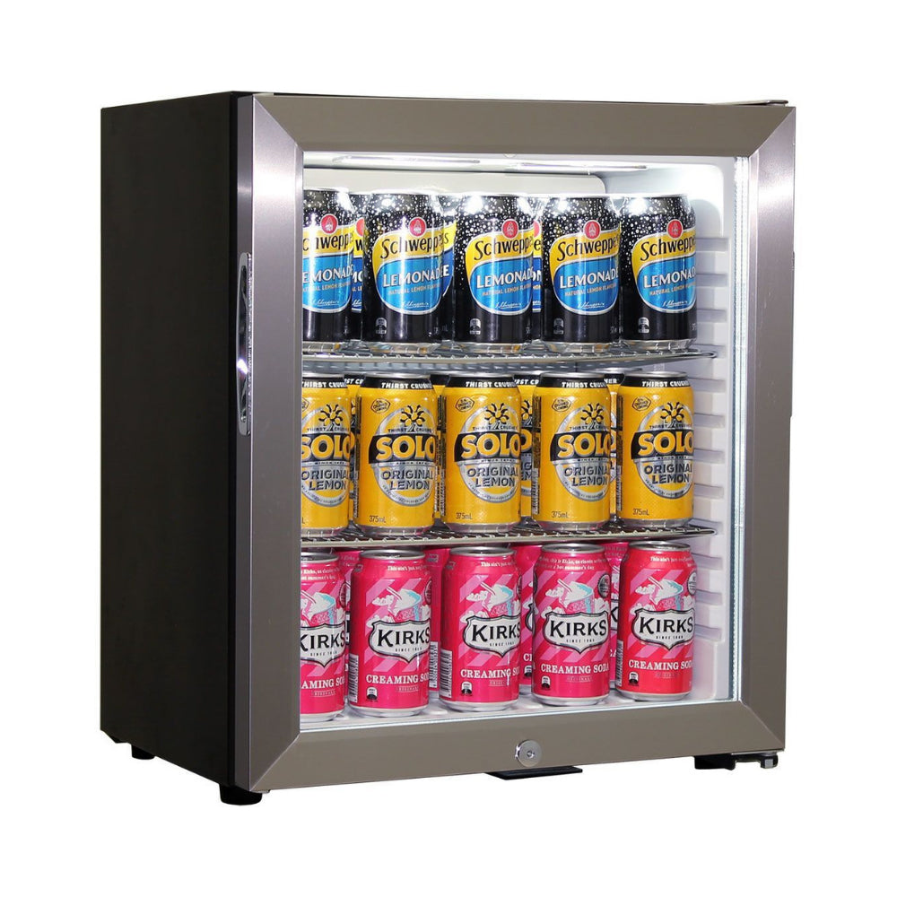 Schmick Glass Door Mini Bar Accommodation Fridge Quiet Running With Shallow Depth Model SK55-SS