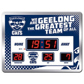 Geelong Cats AFL Aussie Rules Glass SCOREBOARD LED Clock