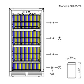 265 Litre Upright LOW-E Glass Door Bar Fridge