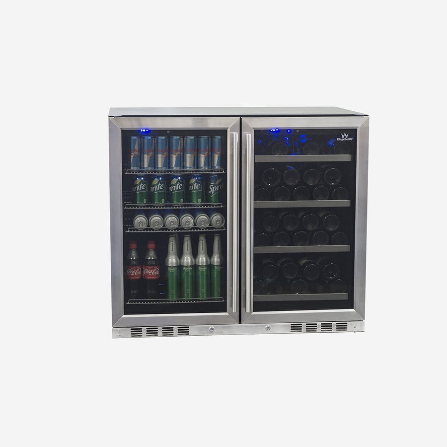 Stainless Steel Under Bench Beer and Wine Fridge Combo [ON BACKORDER FOR LATE MAR]