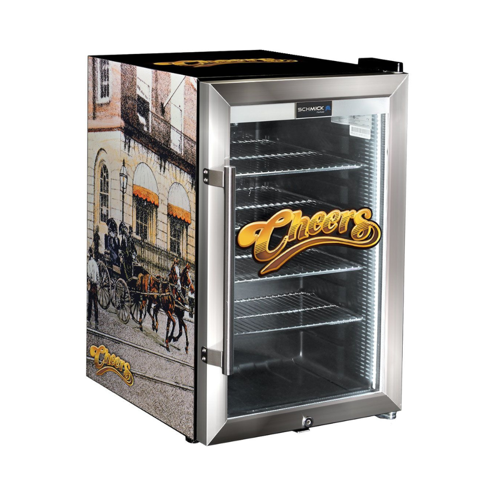 Cheers Horses Designed Glass Door Bar Fridge 70 Litre