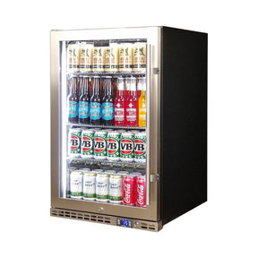 Schmick Stainless Steel Quiet Front Venting Under Bench Heated Glass Door Bar Fridge Model SK146L-HD 2Yrs Parts/Labour / Add 2 x Wine Shelves (+$45.00)