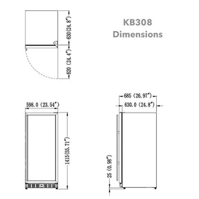 308 Litre Upright Glass Door Bar Fridge