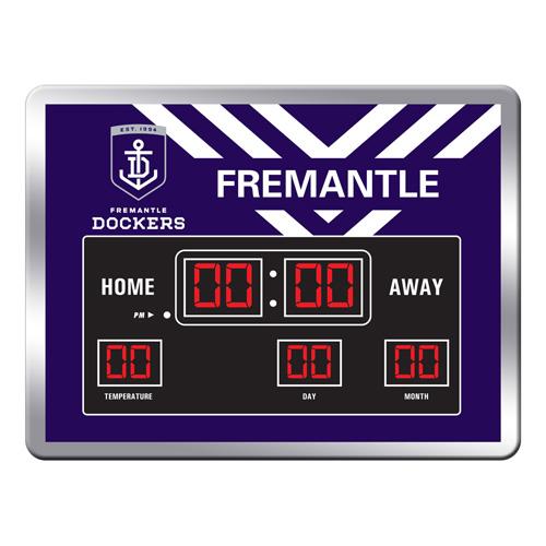 FREO FREMANTLE DOCKERS AFL Glass SCOREBOARD LED Clock