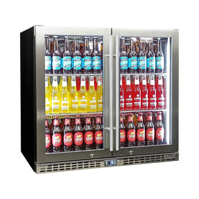 Schmick Twin Door Quiet Running Stainless Steel Heated Glass Door Bar Fridge Model SK246-HD (ON BACKORDER FOR LATE JUNE)