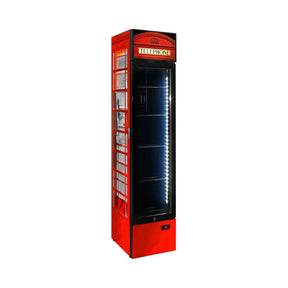 Branded Skinny Upright Bar Fridge With Telephone Box Design