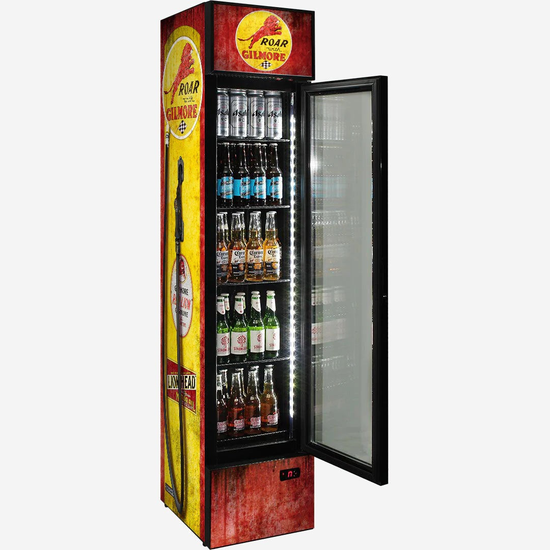 Gilmore - Fuel Pump Branded Skinny Upright Bar Fridge