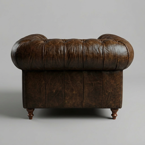 Winston Classic Vintage Leather Chesterfield lounge chair – Cigar Brown