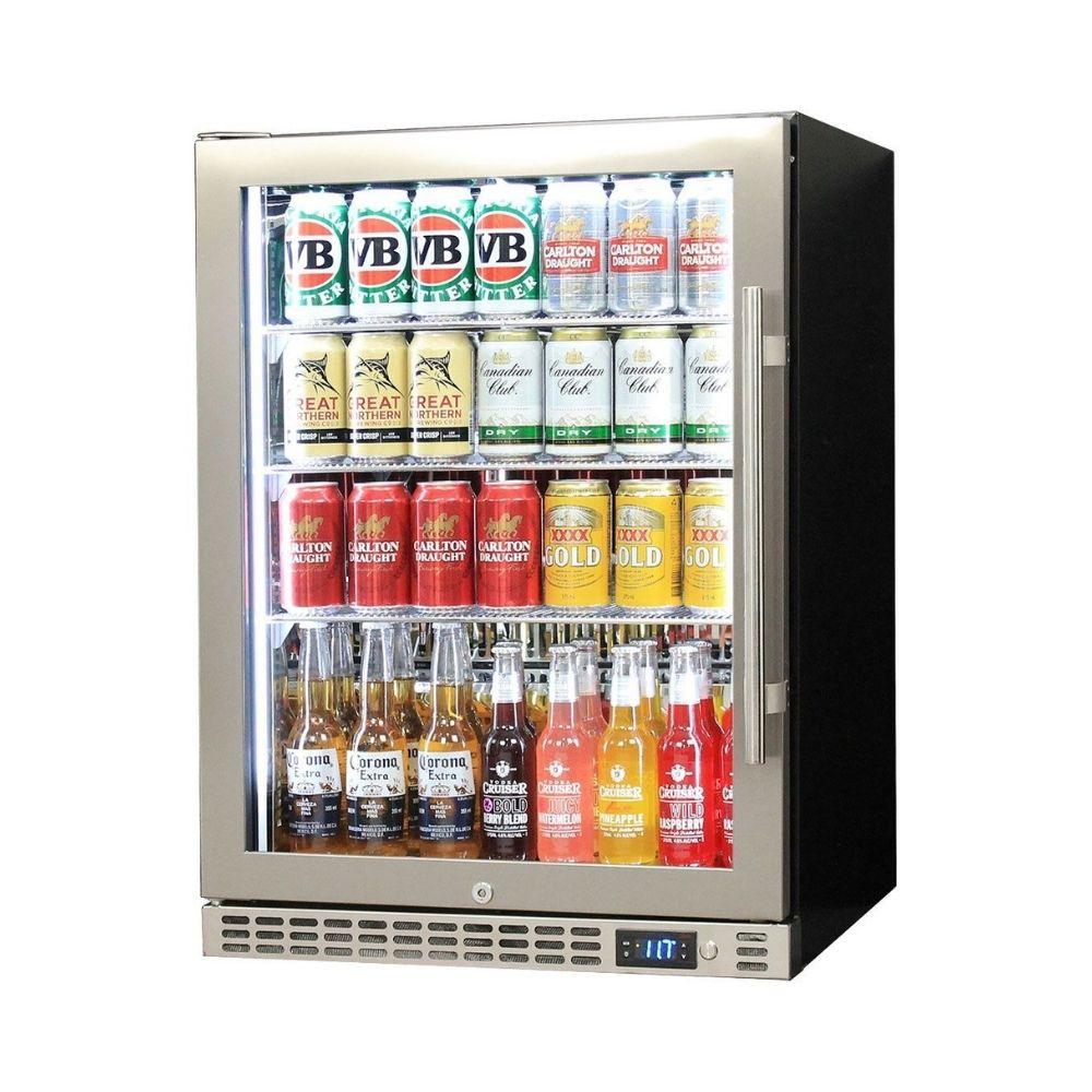 Schmick Quiet Running Front Venting Under Bench Glass Door Bar Fridge Heated Glass Model SK156L-HD