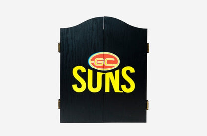 Gold Coast Suns AFL Dart Board and Cabinet Set