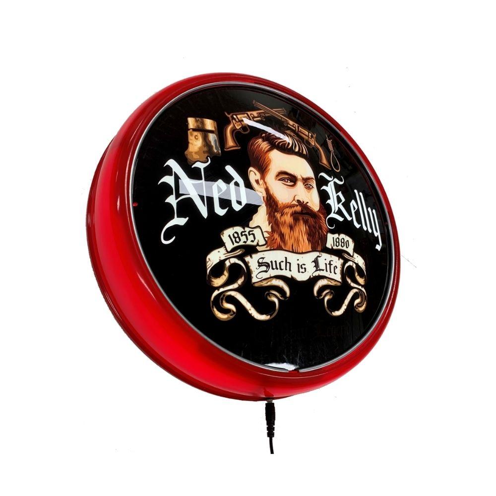 Ned Kelly Such is Life LED Bar Lighting Wall Sign Light RED Button