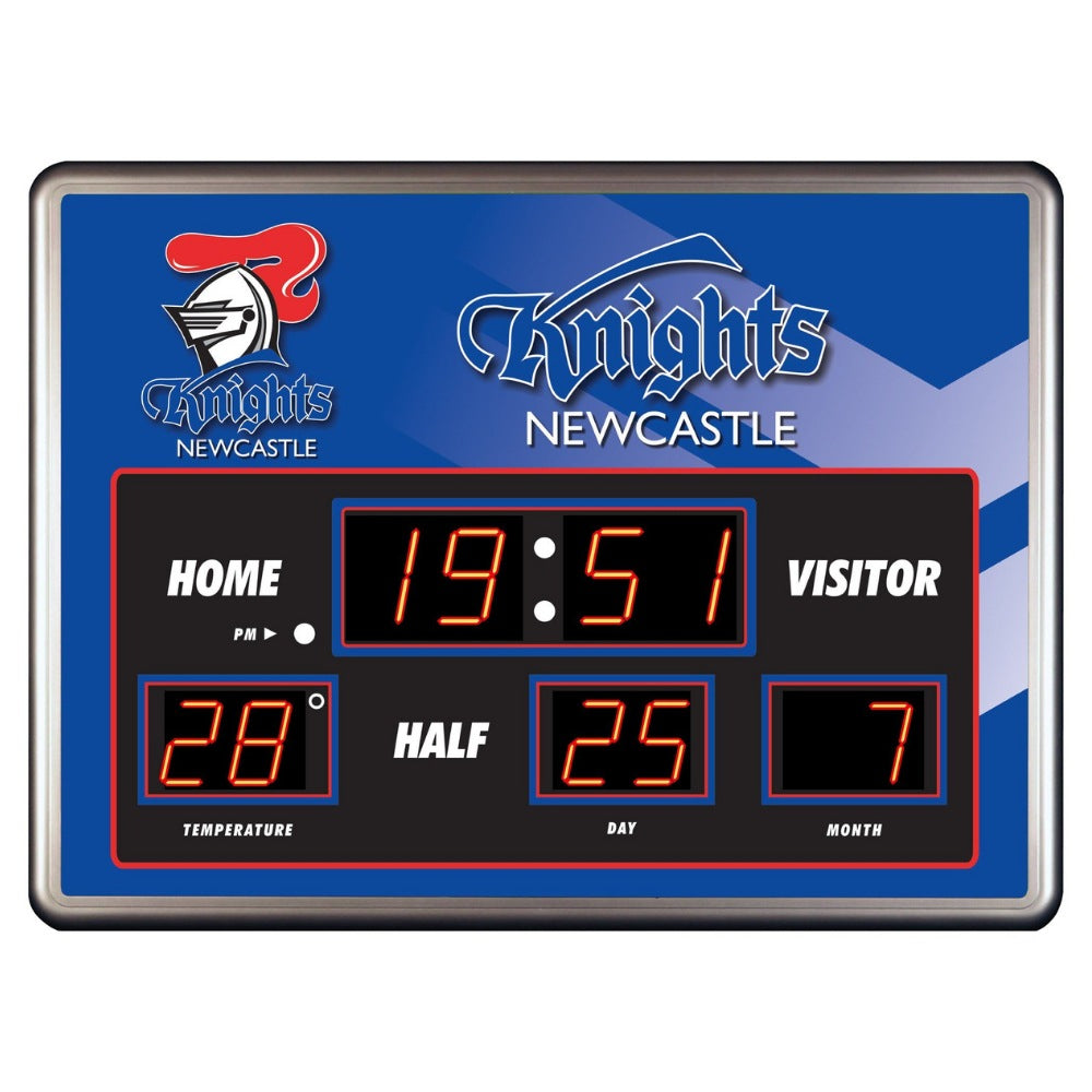 NEWCASTLE KNIGHTS SCOREBOARD LED CLOCK