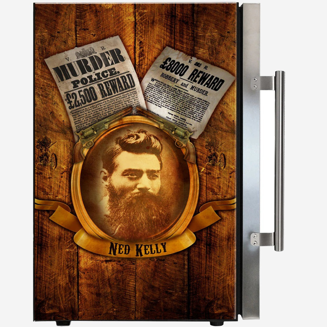 Ned Kelly Designed Glass Door Bar Fridge 70 Litre White HUS-SC70-SS-NED