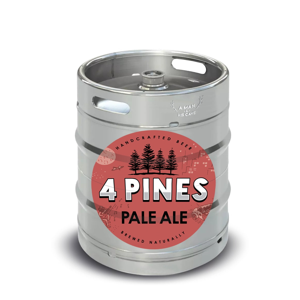 Beer Keg - 4 Pines Pale Ale 50lt Commercial Keg 5.1% D-Type Coupler [QLD]