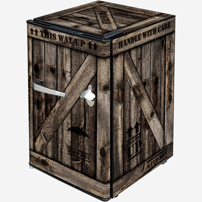 WOODEN CRATE Design Retro Mini Bar Fridge 70 Litre Schmick Brand With Opener