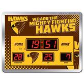 Hawthorn Hawks AFL Aussie Rules SCOREBOARD LED Clock (ON BACKORDER FOR MID SEP)