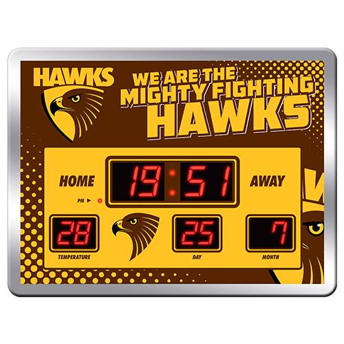 Hawthorn Hawks AFL Aussie Rules SCOREBOARD LED Clock (ON BACKORDER FOR MID SEP)