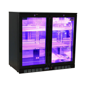 Rhino Night Club Quiet Running Multi LED Light Coloured Bar Fridge (ON BACK ORDER FOR MID JUL)