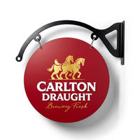 Carlton Draught 400mm double-sided round metal sign