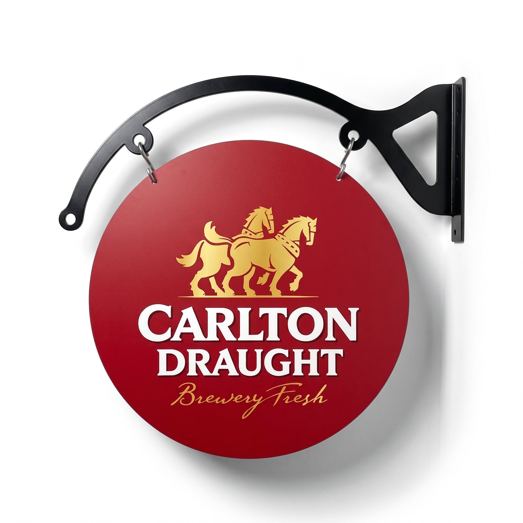 Carlton Draught 400mm double-sided round metal sign