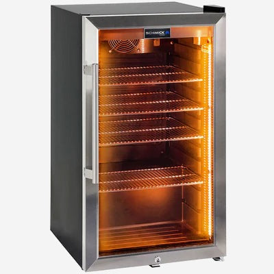 Schmick Outdoor Triple Glazed Alfresco Bar Fridge With Led Strip Lights. Lock and LOW E Glass. Indoor use also perfect! - Model HUS-SC88-SS