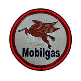 LARGE Mobilgas Mobil Bar Garage Wall Light Sign RED Neon