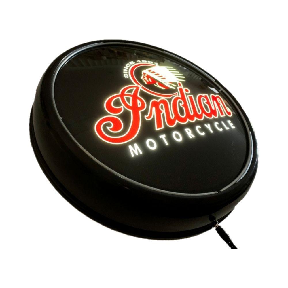 Indian Motorcycle LED Bar Lighting Wall Sign Light Button Black