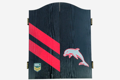 Redcliffe Dolphins Dart Board and Cabinet Set