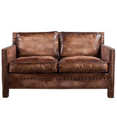 Scabrous Distressed Brown Leather Lounge – 2 seat