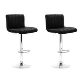 Artiss Set of 2 Line Style PU Leather Bar Stools - Black