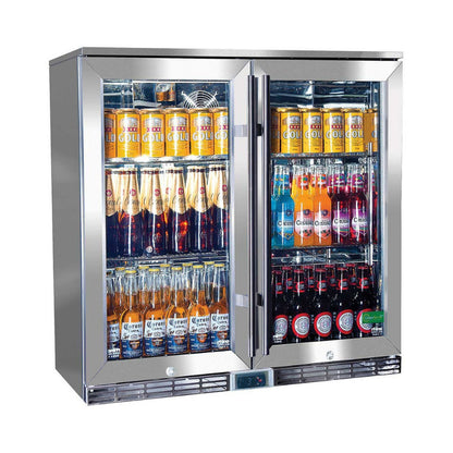 Alfresco Glass Twin Door Bar Refrigerator With Outdoor IP34 Rating with LOW E Glass