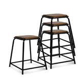 Allard Stackable Wooden Seat Stools (Set Of 4)