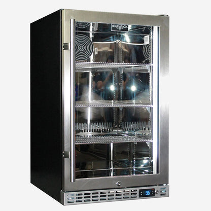 Schmick Quiet Running Front Venting Under Bench Glass Door Bar Fridge Heated Glass Model SK126R-HD
