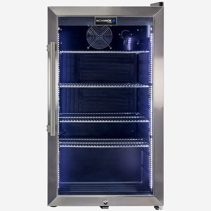 Schmick Outdoor Triple Glazed Alfresco Bar Fridge With Led Strip Lights. Lock and LOW E Glass. Indoor use also perfect! - Model HUS-SC88-SS