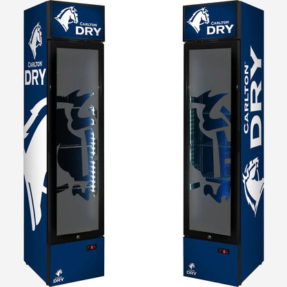 Carlton Dry Branded Skinny Upright Bar Fridge