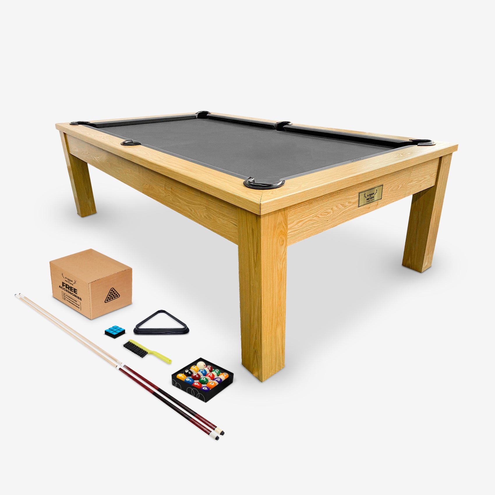 7ft Timber Dining Pool Table with free accessories