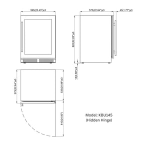 820mm Height Under Bench LOW-E Glass Door Beer Fridge