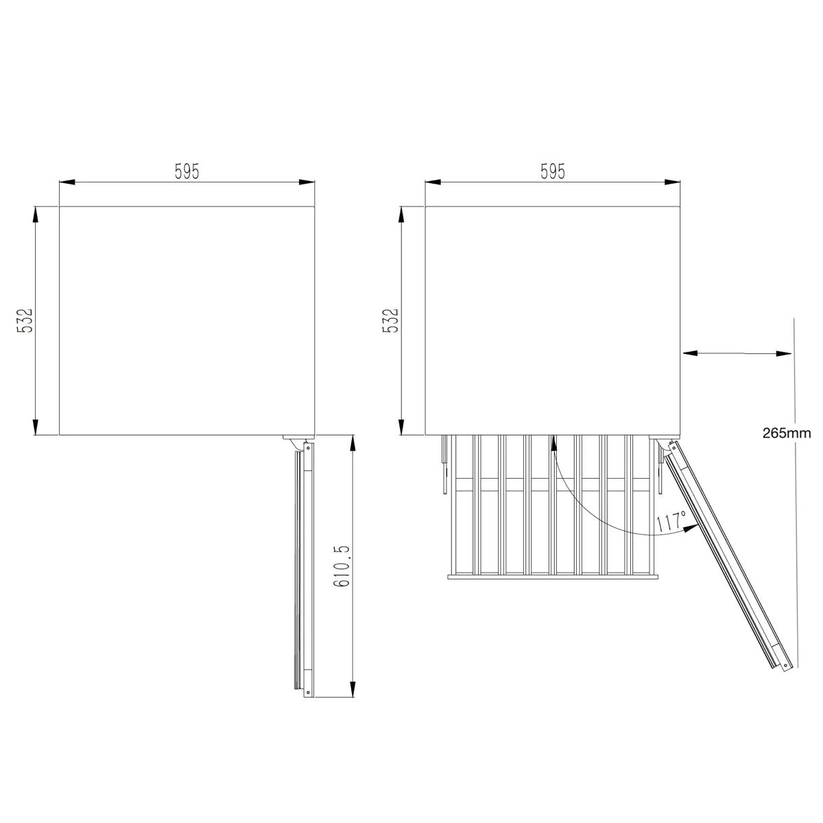 820mm Height Under Bench LOW-E Glass Door Beer Fridge