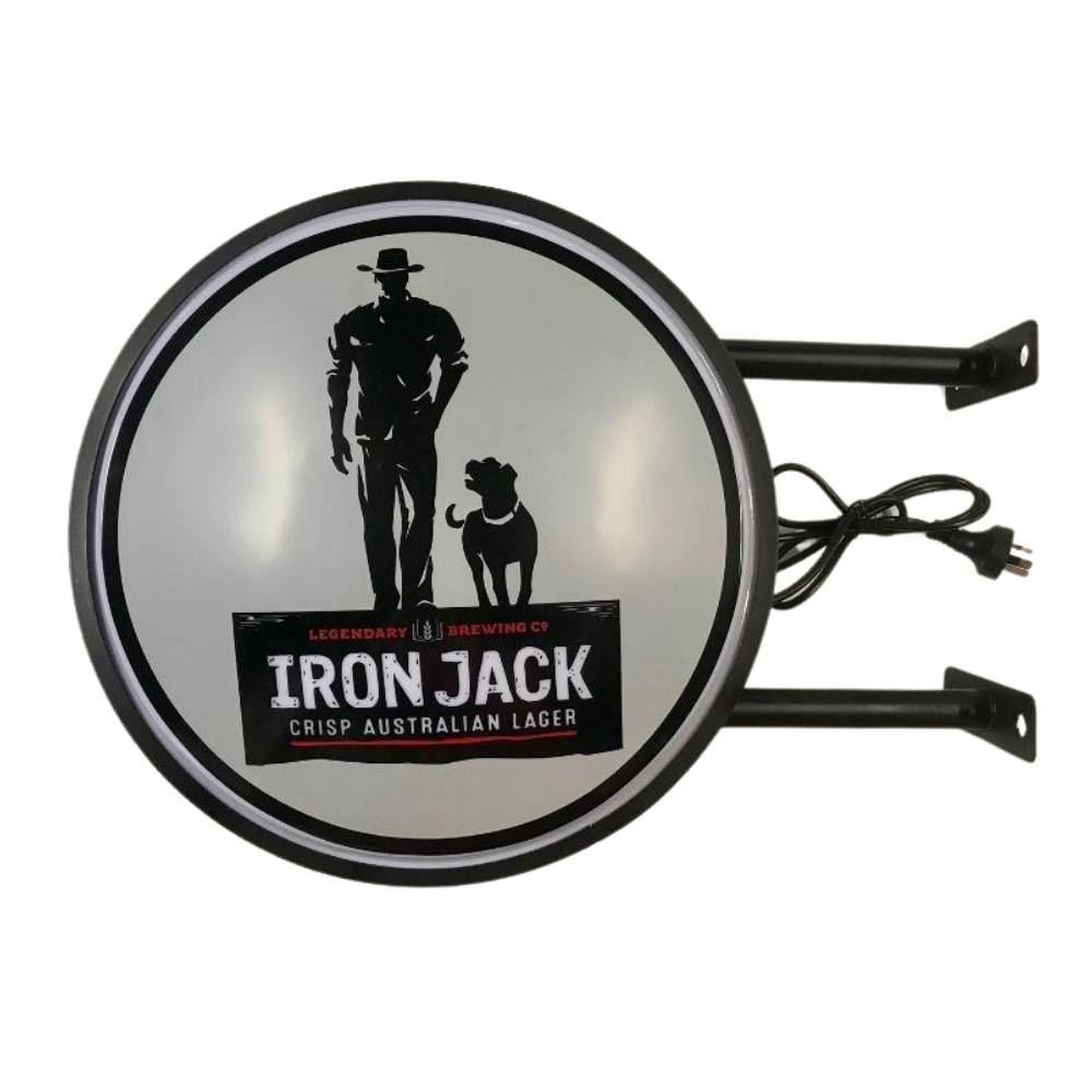 IRON JACK LAGER BEER Bar Lighting Wall Sign Light LED