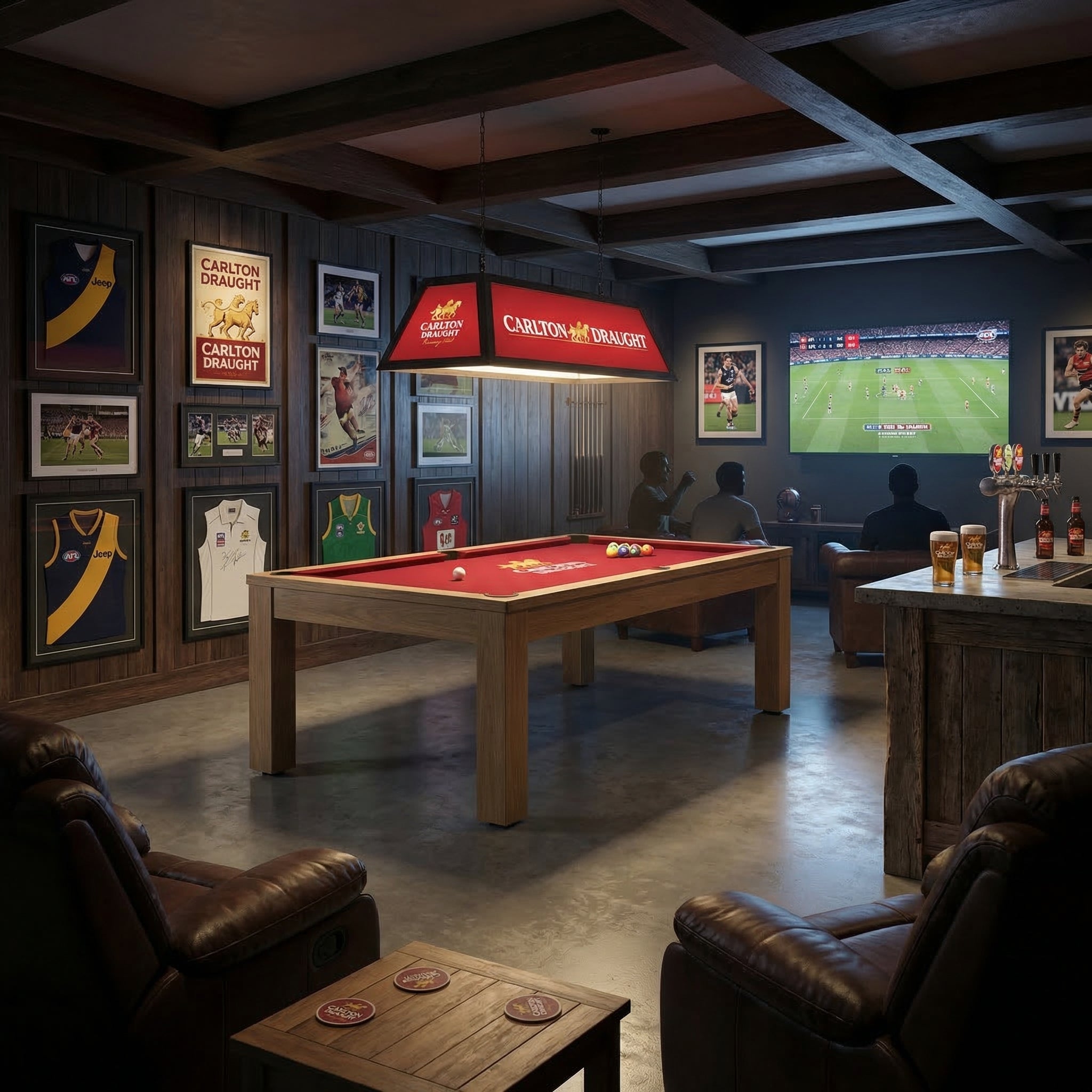 7ft pool table Carlton Draught branded Australia