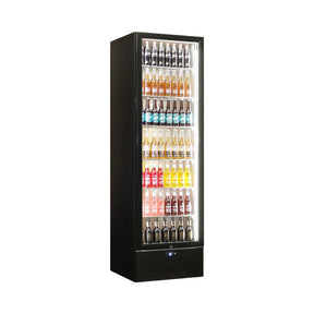 Schmick Classy Upright Heated Glass 1 Door Bar Fridge - Model SK422L-B-HD (ON BACK ORDER END AUG 2024)