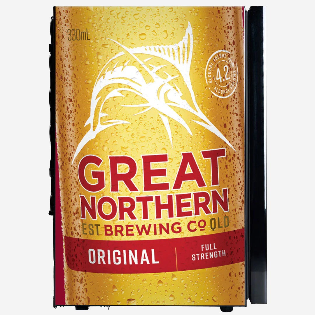 Great Northern Original Branded Glass Door Bar Fridge With Cool Frosted Door Logo